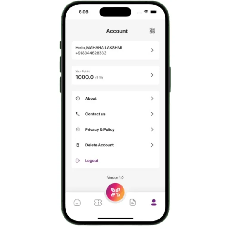 NovaEarn Account Screen