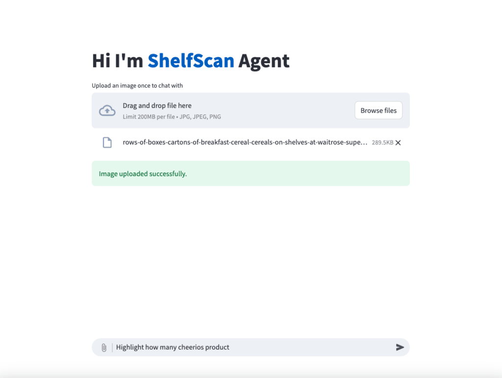 ShelfScan Picture Upload Screen